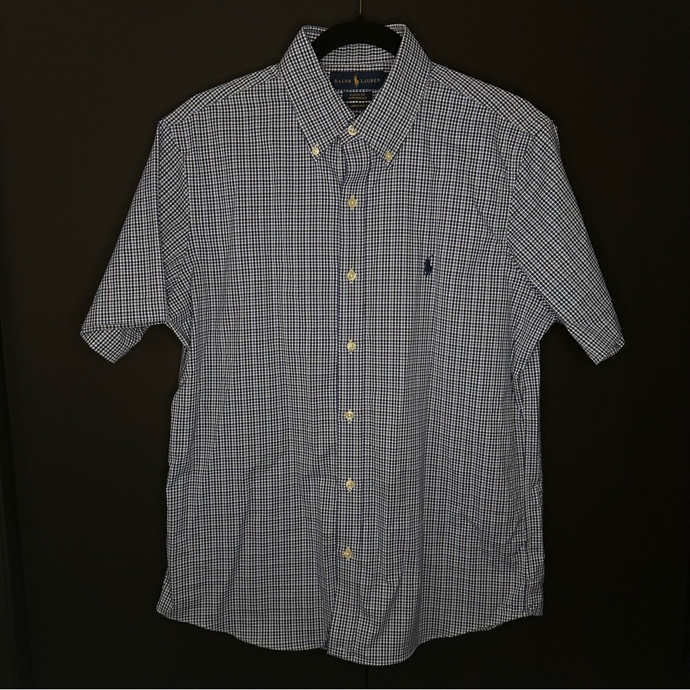 Ralph Lauren Blue and White Checkered Shirt